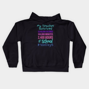 My Teacher Survived 100 Days of School #100days Kids Hoodie